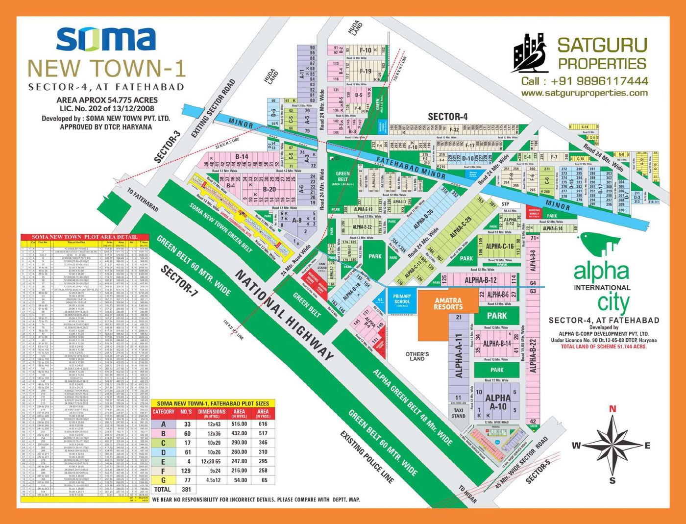 Layout plan of Alpha International City residential blocks, Sector 4, Fatehabad